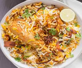 Mutton Dum Biryani with Masala Chicken